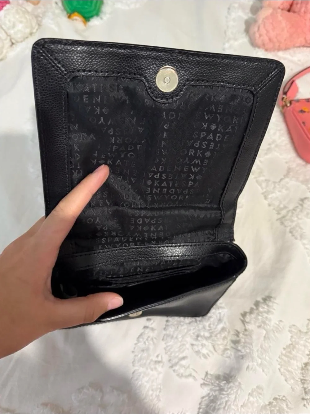 kate spade black mini top-handle bag with gold hardware